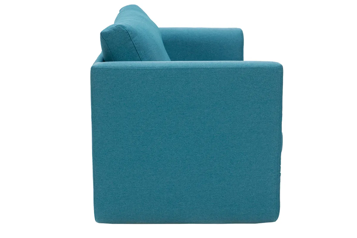 Miliboo 2-Sitzer-Schlafsofa in entemblauem Stoff LEON* Schlafsofas