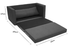 Miliboo 2-Sitzer-Schlafsofa in entemblauem Stoff LEON* Schlafsofas