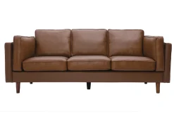 Miliboo 3-Sitzer-Sofa aus braunem Leder BRADLEY - Büffelleder* Ledersofas