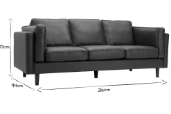 Miliboo 3-Sitzer-Sofa aus braunem Leder BRADLEY - Büffelleder* Ledersofas