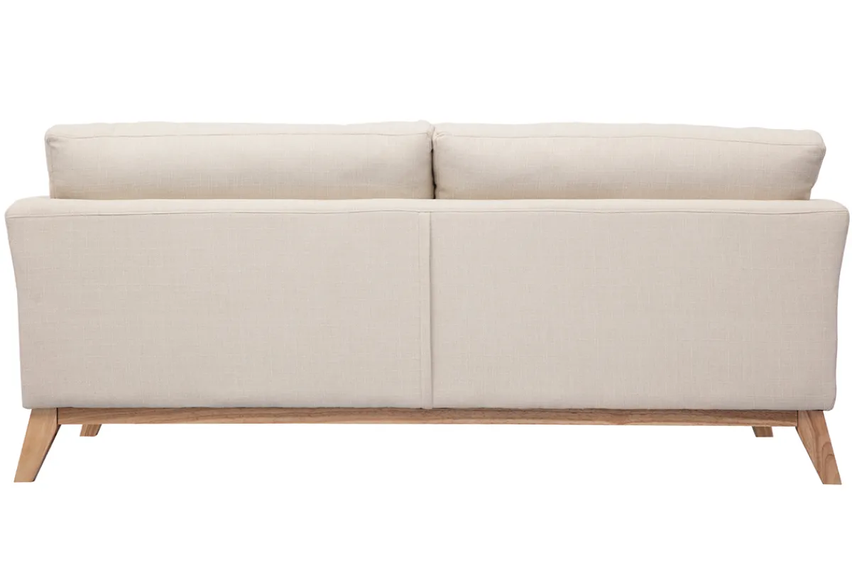Miliboo 3-sitziges skandinavisches Sofa mit beigem abnehmbarem Bezug und Holzfüßen OSLO* Design-sofas