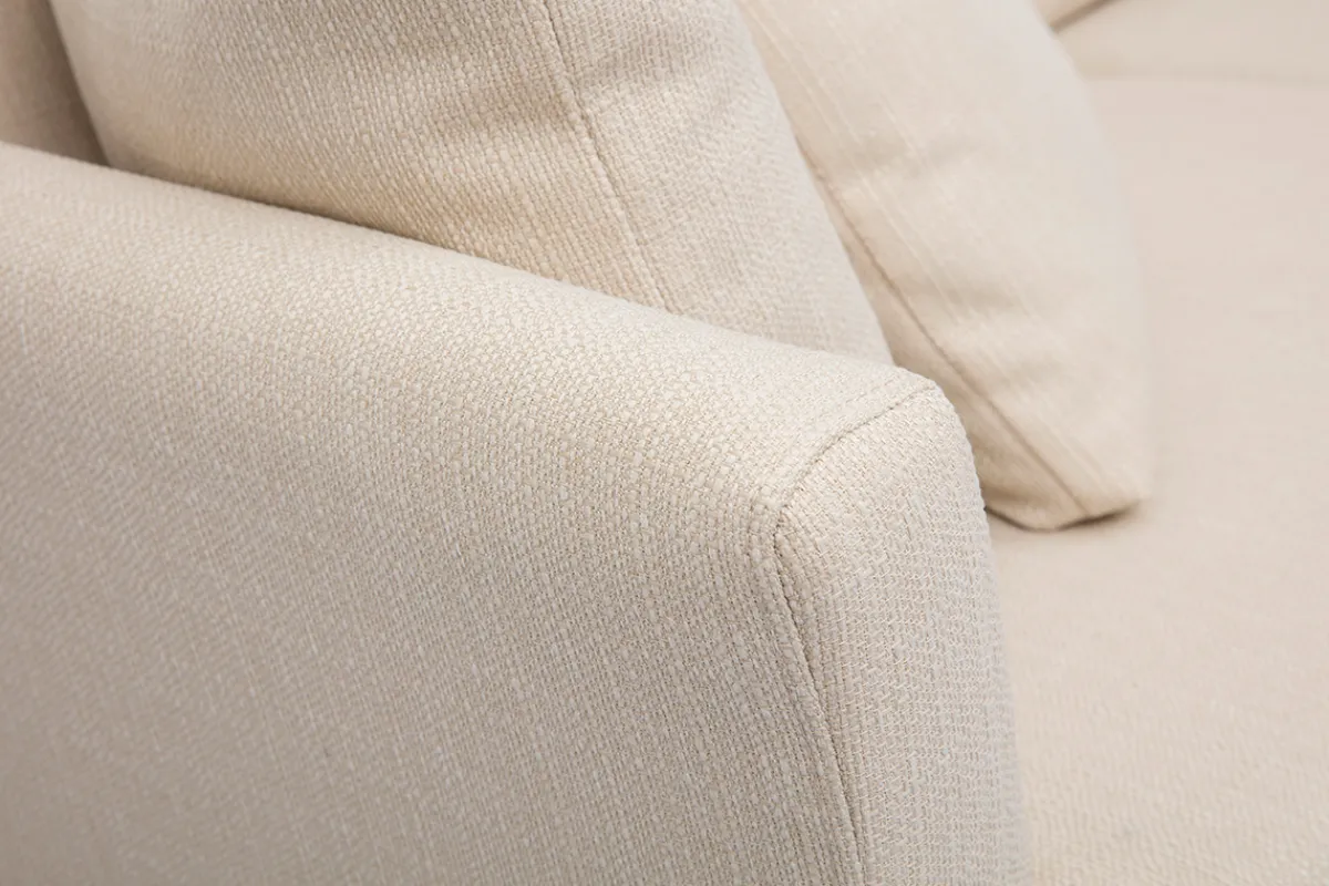 Miliboo 3-sitziges skandinavisches Sofa mit beigem abnehmbarem Bezug und Holzfüßen OSLO* Design-sofas