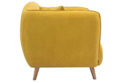 Miliboo Skandinavisch inspiriertes Sofa aus senfgelbem Stoff mit Samt-Effekt Zwei-Sitzer FOLK* Design-sofas