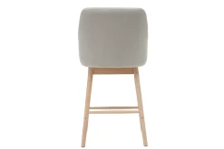 Miliboo Skandinavische Barhocker aus hellgrauem Stoff und Holz H65 cm (2er-Satz) BALTIK* Barhocker