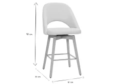 Miliboo Skandinavische Barhocker aus beigem Stoff mit Samteffekt und massivem Hevea H65 cm (2er-Set) COSETTE* Barhocker