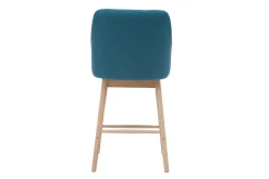 Miliboo Skandinavische Barhocker aus entenblauem Stoff und Holz H65 cm (2er-Satz) BALTIK* Barhocker