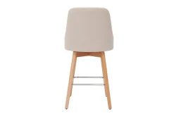 Miliboo Skandinavische Barhocker aus beigem Stoff und massivem Buchenholz H65 cm (2er-Pack) HASTA* Barhocker