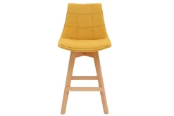 Miliboo Skandinavische Barhocker Samteffekt in senfgelb 65 cm (2er-Satz) MATILDE* Barhocker
