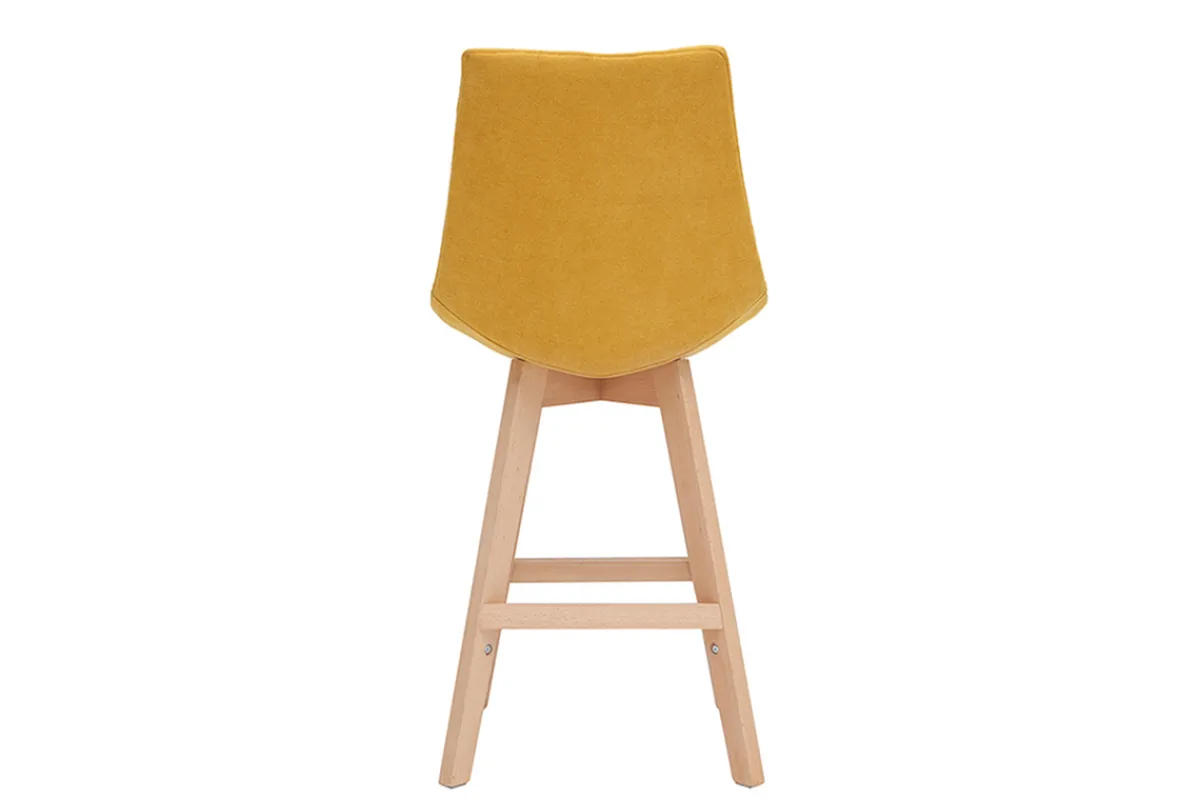 Miliboo Skandinavische Barhocker Samteffekt in senfgelb 65 cm (2er-Satz) MATILDE* Barhocker