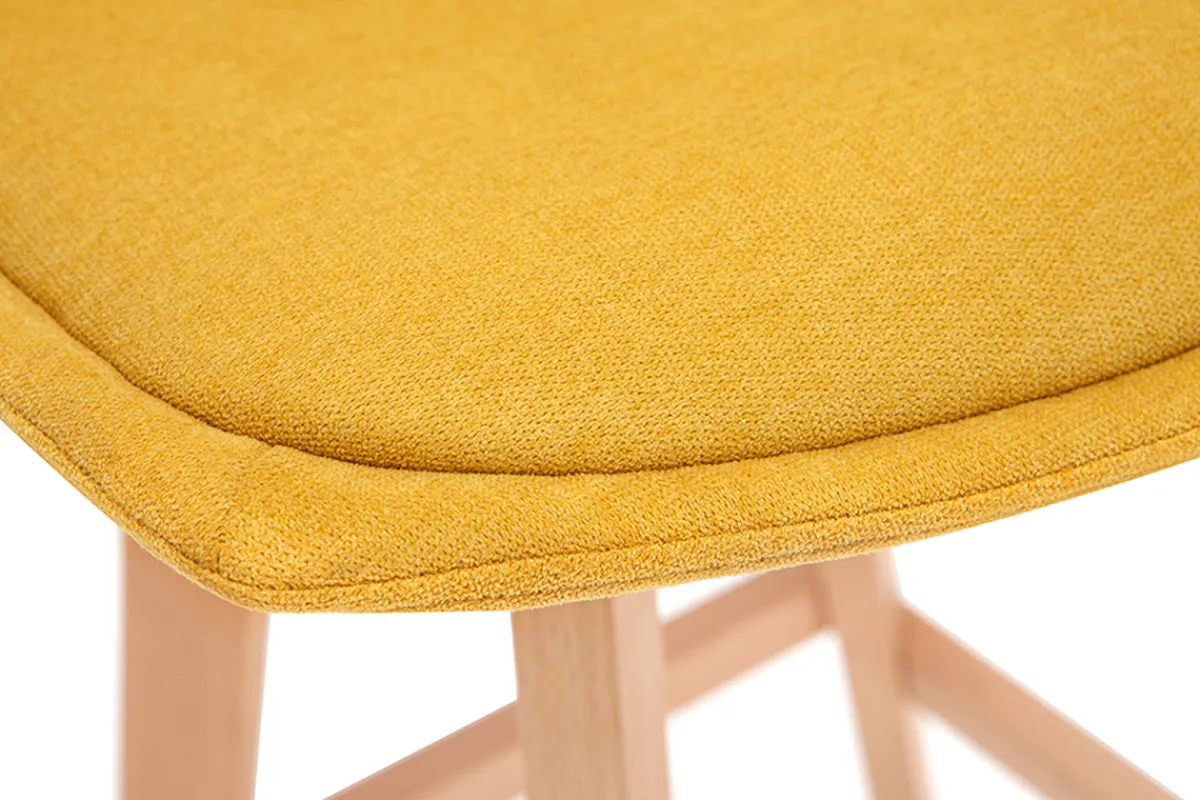 Miliboo Skandinavische Barhocker Samteffekt in senfgelb 65 cm (2er-Satz) MATILDE* Barhocker