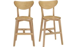 Miliboo Skandinavische Barhocker LEENA Eiche (2er-Set)* Barhocker