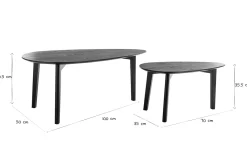 Miliboo Skandinavische Couchtische aus schwarzer Esche (2er-Satz) ARTIK* Couchtische