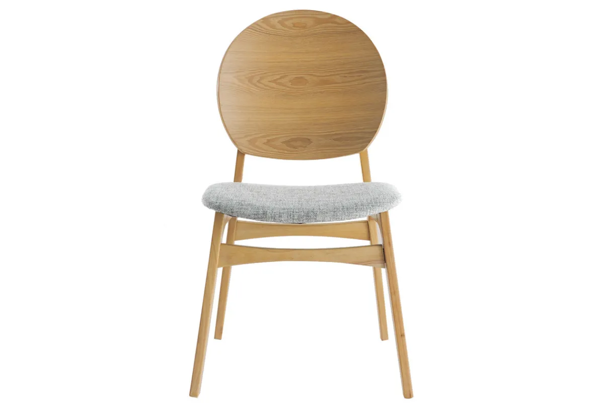 Miliboo Skandinavische helle Holzstühle mit hellblauem Stoff (2er-Set) ELTON* Design-stühle|Holzstühle