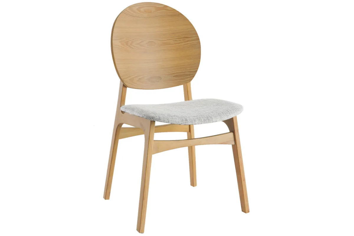 Miliboo Skandinavische helle Holzstühle mit hellblauem Stoff (2er-Set) ELTON* Design-stühle|Holzstühle