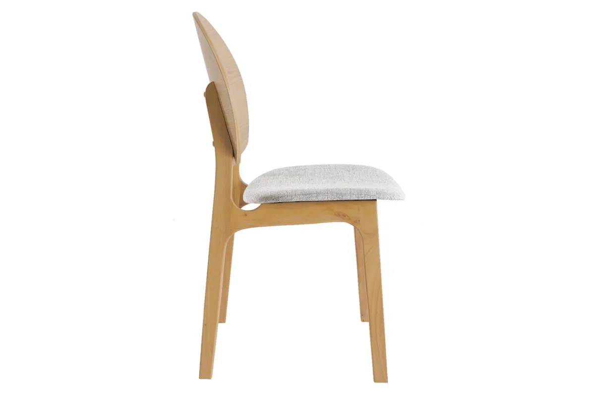 Miliboo Skandinavische helle Holzstühle mit hellblauem Stoff (2er-Set) ELTON* Design-stühle|Holzstühle