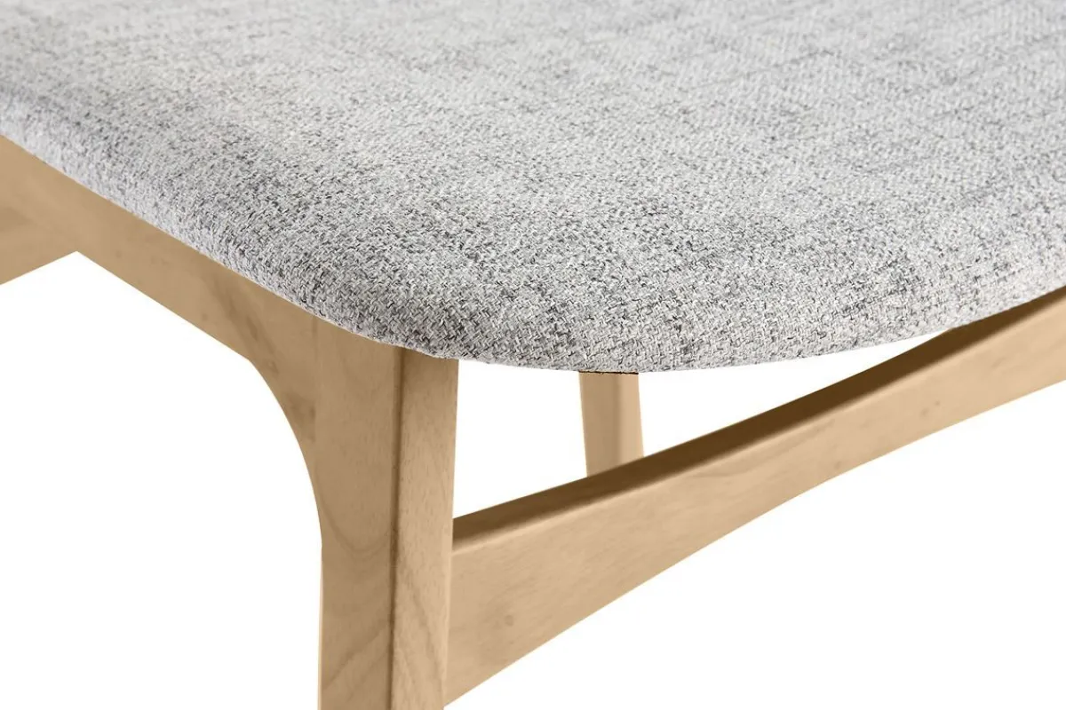 Miliboo Skandinavische helle Holzstühle mit hellblauem Stoff (2er-Set) ELTON* Design-stühle|Holzstühle