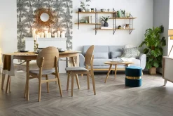 Miliboo Skandinavische helle Holzstühle mit hellblauem Stoff (2er-Set) ELTON* Design-stühle|Holzstühle