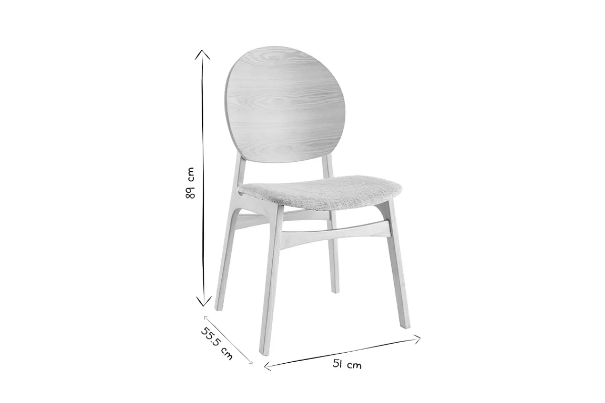 Miliboo Skandinavische helle Holzstühle mit hellblauem Stoff (2er-Set) ELTON* Design-stühle|Holzstühle
