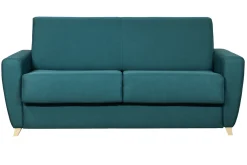 Miliboo Skandinavische Schlafcouch in Entenblau mit Matratze 18 cm GRAHAM* Schlafsofas