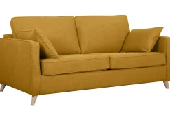 Miliboo Skandinavische Schlafcouch kumingelb mit Matratze Dicke 10 cm 3-Sitzer PAPEL* Schlafsofas