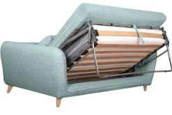 Miliboo Skandinavische Schlafcouch eisblau mit Matratze D10 cm 3-Sitzer CREEP* Schlafsofas