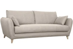 Miliboo Skandinavische Schlafcouch beige mit Matratze Dicke 10 cm 3-Sitzer CREEP* Schlafsofas