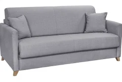 Miliboo Skandinavische Schlafcouch hellgrau mit Matratze 18 cm 3-Sitzer SKANDY* Schlafsofas