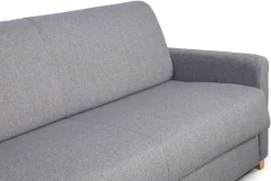 Miliboo Skandinavische Schlafcouch hellgrau mit Matratze 18 cm 3-Sitzer SKANDY* Schlafsofas