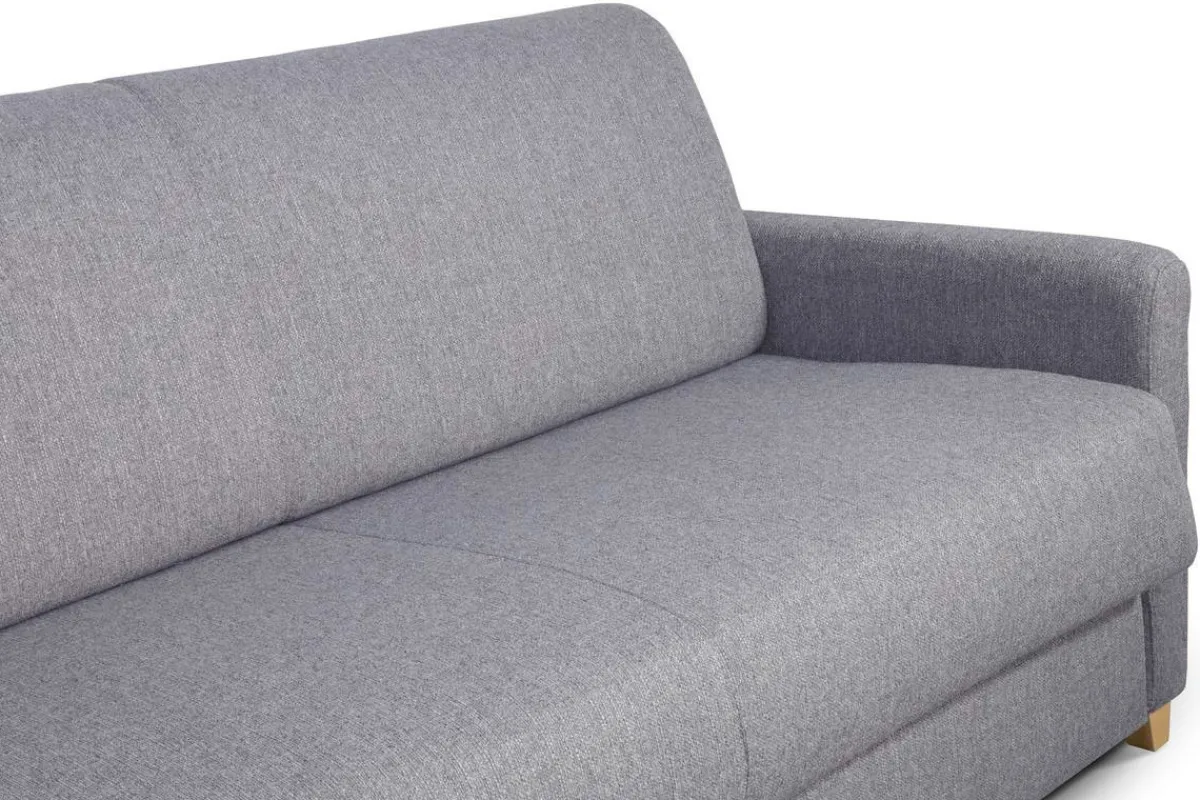 Miliboo Skandinavische Schlafcouch hellgrau mit Matratze 18 cm 3-Sitzer SKANDY* Schlafsofas