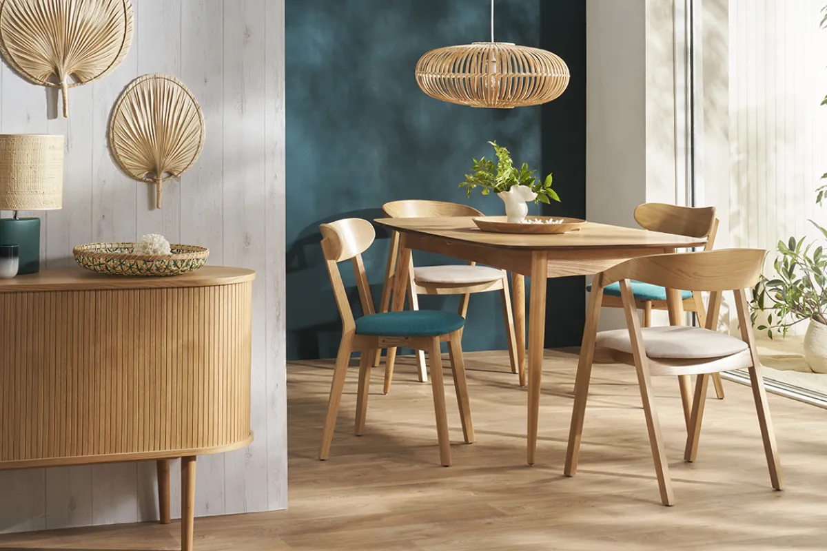 Miliboo Skandinavische Stühle aus hellem Eichenholz und beigem Stoff (2er-Set) LOVA* Design-stühle