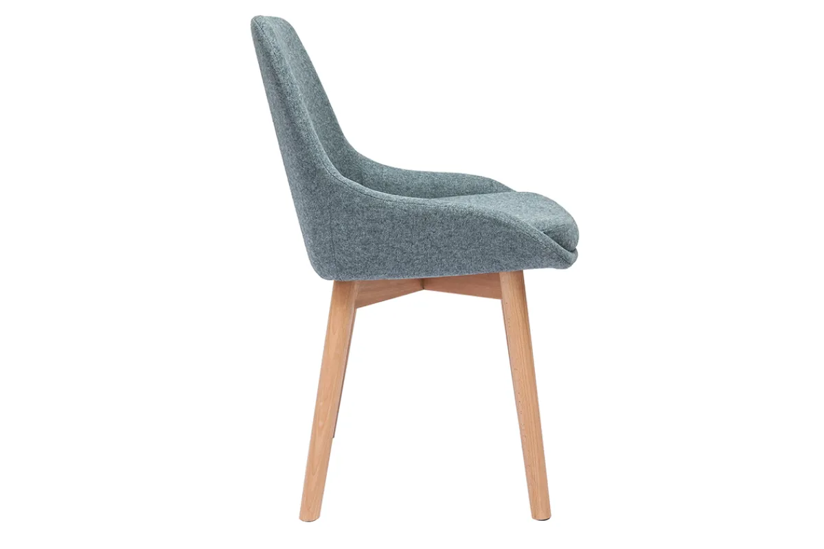 Miliboo Skandinavische Stühle aus graugrünem Stoff und hellem Massivholz (2er-Set) HOLO* Design-stühle