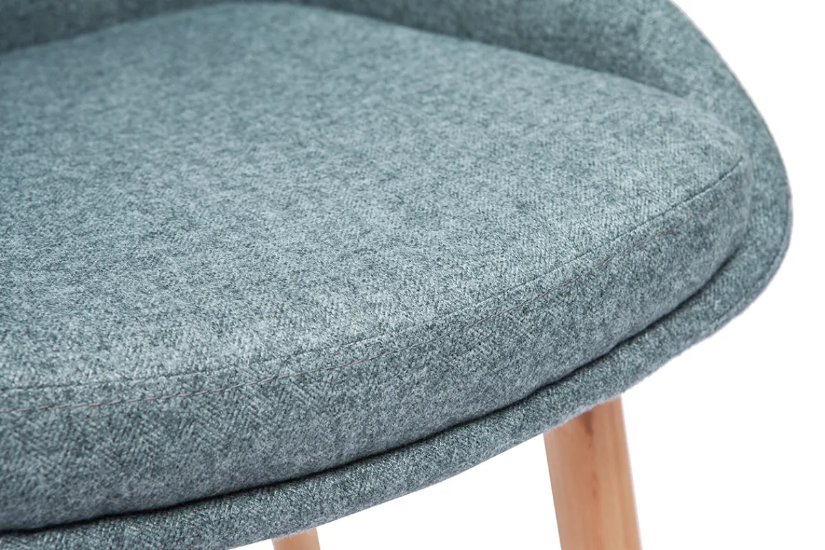 Miliboo Skandinavische Stühle aus graugrünem Stoff und hellem Massivholz (2er-Set) HOLO* Design-stühle