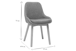 Miliboo Skandinavische Stühle aus graugrünem Stoff und hellem Massivholz (2er-Set) HOLO* Design-stühle