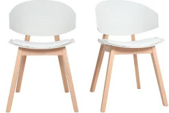 Miliboo Skandinavische Stühle aus weißem und hellem Holz (2er-Set) BOLEM* Design-stühle
