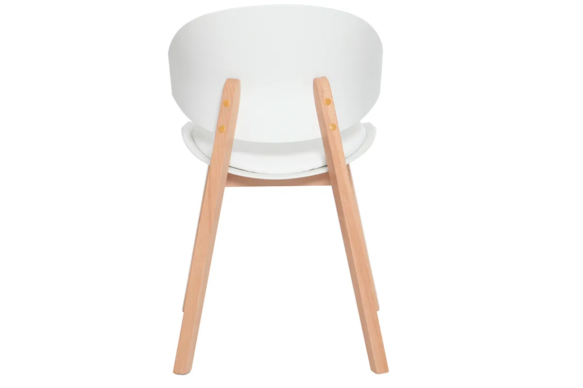 Miliboo Skandinavische Stühle aus weißem und hellem Holz (2er-Set) BOLEM* Design-stühle