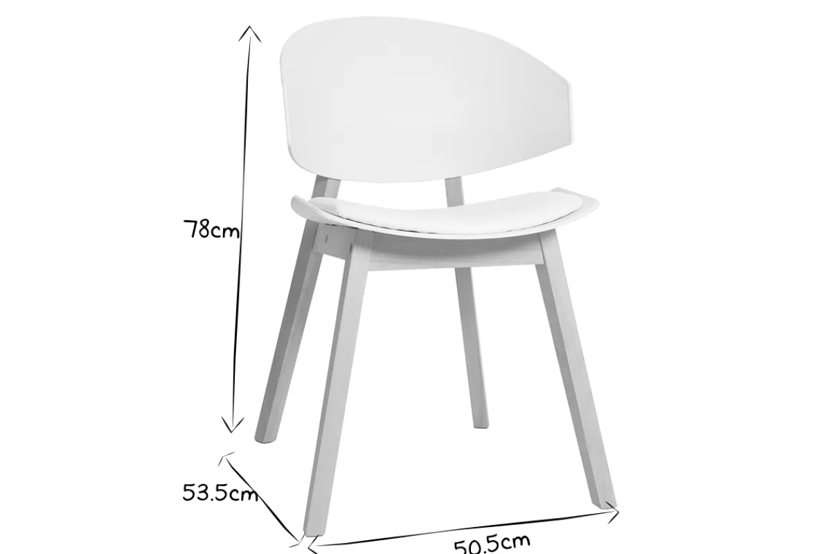 Miliboo Skandinavische Stühle aus weißem und hellem Holz (2er-Set) BOLEM* Design-stühle