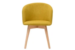 Miliboo Skandinavische Stühle aus senfgelbem Stoff mit Samteffekt und massivem Buchenholz (2er-Set) VANITY* Design-stühle