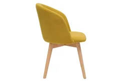 Miliboo Skandinavische Stühle aus senfgelbem Stoff mit Samteffekt und massivem Buchenholz (2er-Set) VANITY* Design-stühle
