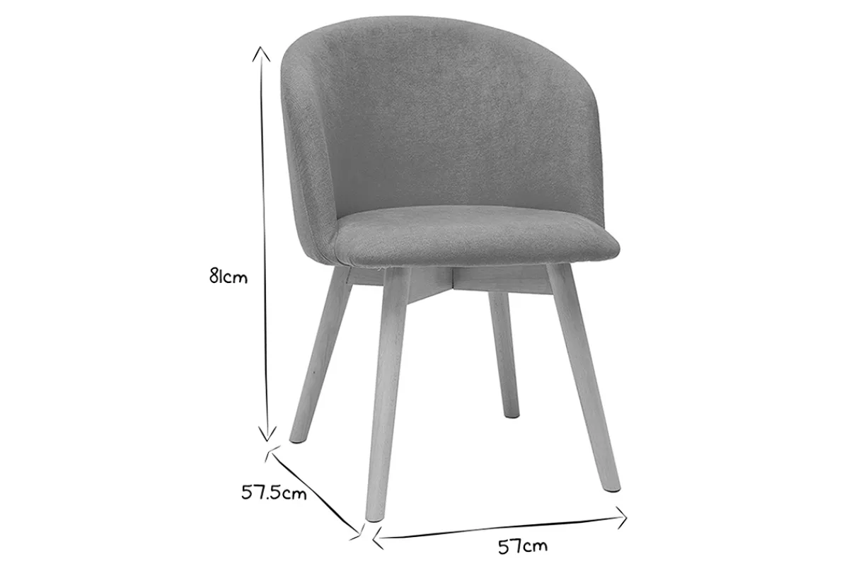 Miliboo Skandinavische Stühle aus senfgelbem Stoff mit Samteffekt und massivem Buchenholz (2er-Set) VANITY* Design-stühle