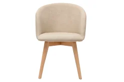 Miliboo Skandinavische Stühle aus beigem Stoff mit Samteffekt und massivem Buchenholz (2er-Set) VANITY* Design-stühle