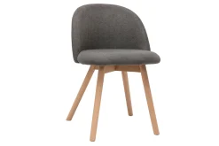 Miliboo Skandinavische Stühle aus grauem Stoff mit Samteffekt und massivem Buchenholz (2er-Set) CELESTE* Design-stühle