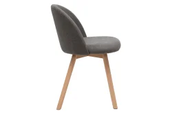 Miliboo Skandinavische Stühle aus grauem Stoff mit Samteffekt und massivem Buchenholz (2er-Set) CELESTE* Design-stühle