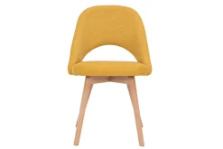Miliboo Skandinavische Stühle aus senfgelbem Stoff mit Samteffekt und massivem Buchenholz (2er-Set) COSETTE* Design-stühle