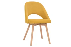 Miliboo Skandinavische Stühle aus senfgelbem Stoff mit Samteffekt und massivem Buchenholz (2er-Set) COSETTE* Design-stühle