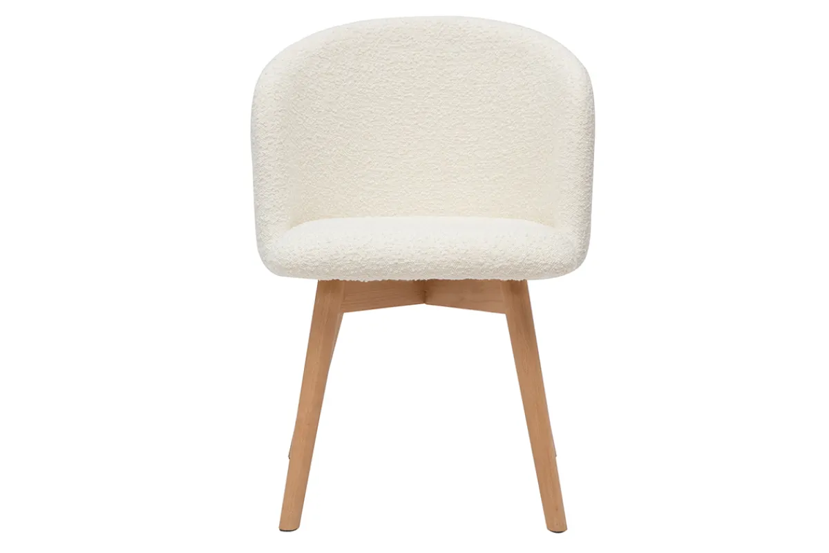 Miliboo Skandinavische Stühle aus Stoff mit Wolleffekt und massivem Buchenholz (2er-Set) VANITY* Design-stühle