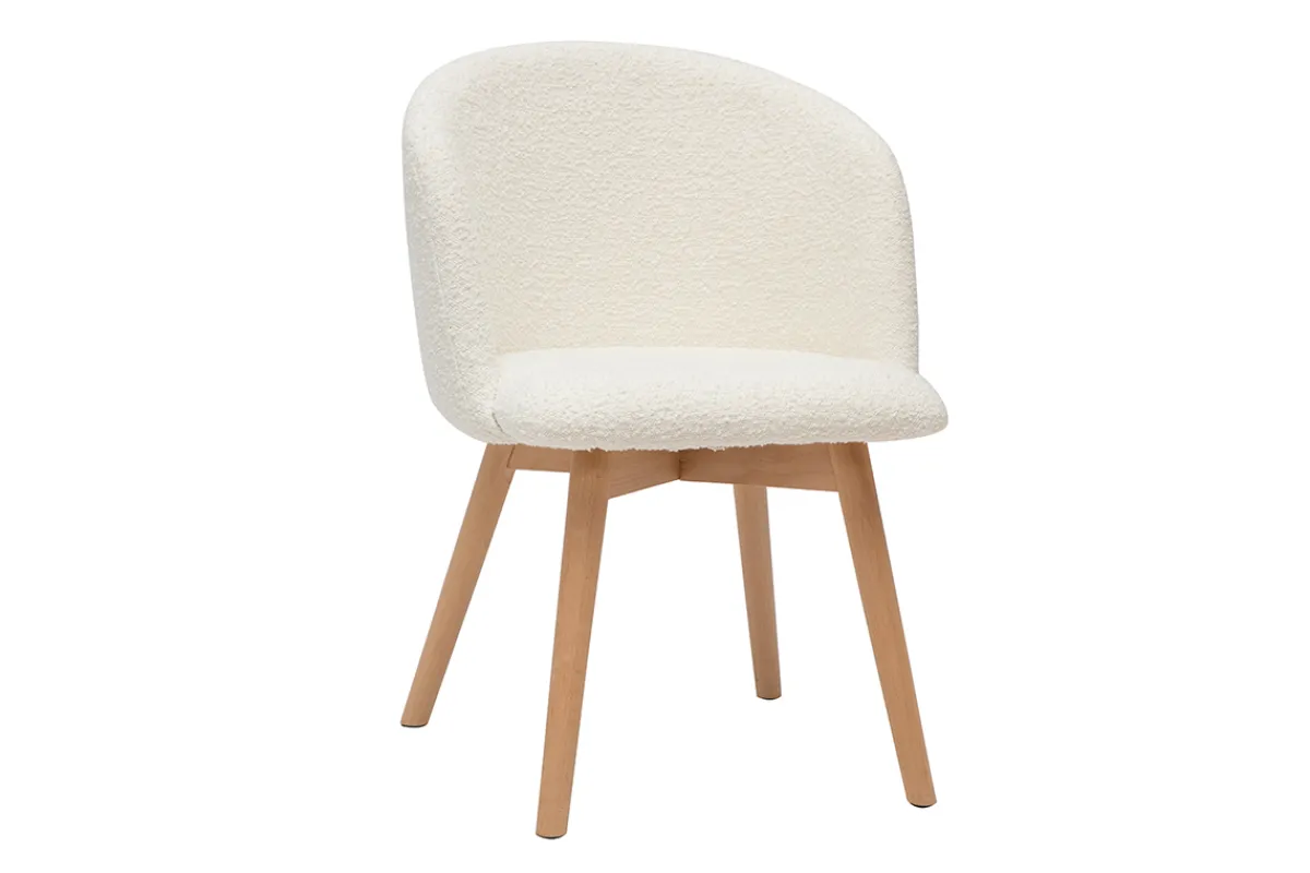 Miliboo Skandinavische Stühle aus Stoff mit Wolleffekt und massivem Buchenholz (2er-Set) VANITY* Design-stühle