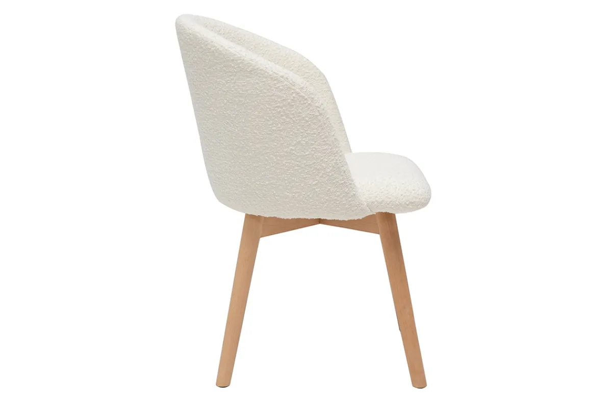 Miliboo Skandinavische Stühle aus Stoff mit Wolleffekt und massivem Buchenholz (2er-Set) VANITY* Design-stühle