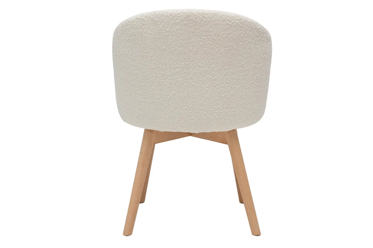 Miliboo Skandinavische Stühle aus Stoff mit Wolleffekt und massivem Buchenholz (2er-Set) VANITY* Design-stühle