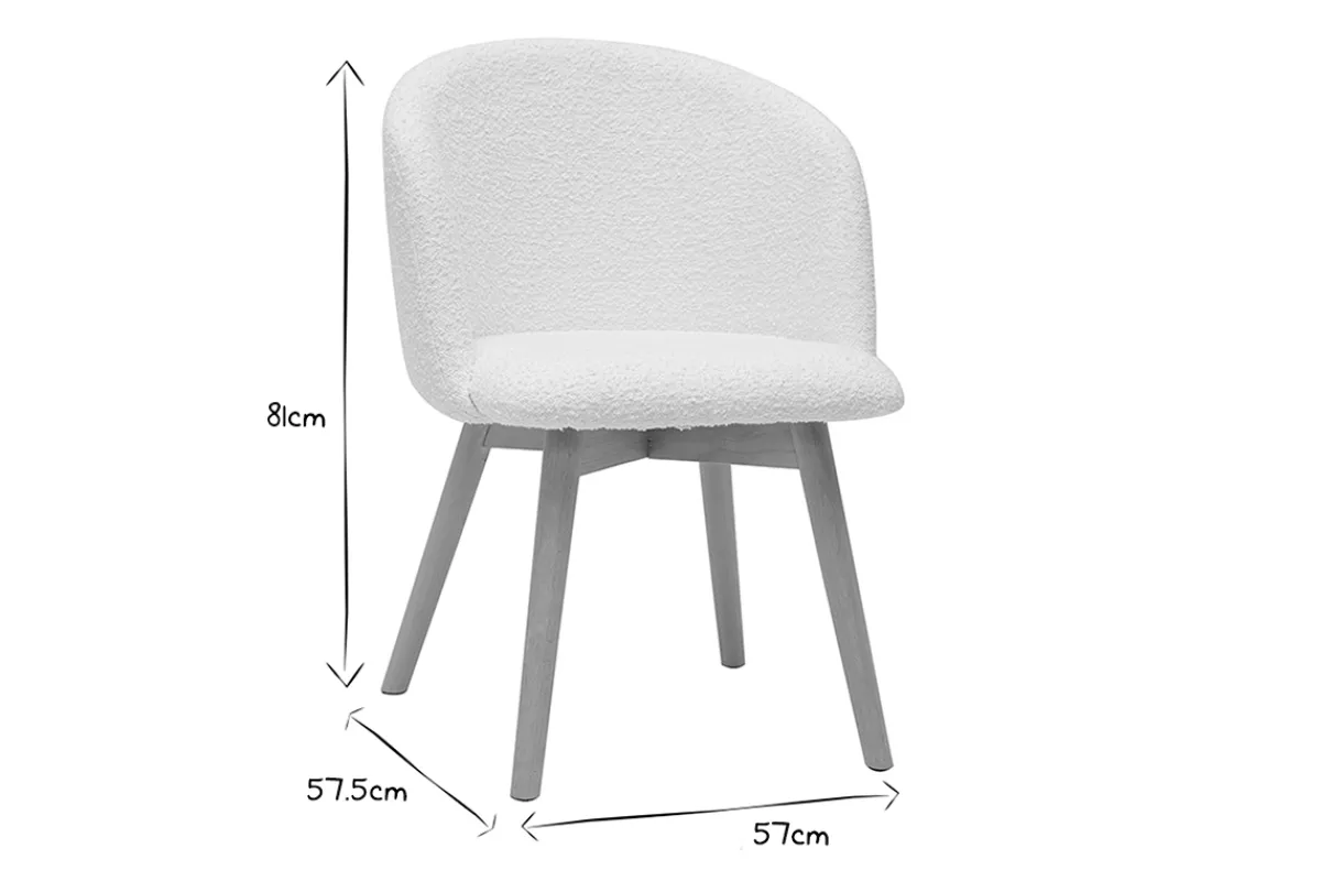 Miliboo Skandinavische Stühle aus Stoff mit Wolleffekt und massivem Buchenholz (2er-Set) VANITY* Design-stühle