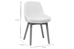 Miliboo Skandinavische Stühle aus Stoff mit Wolleffekt und hellem, massivem Eichenholz (2er-Set) HOLO* Design-stühle